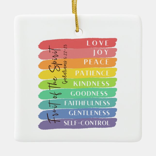 Fruit of the Spirit Ceramic Ornament (Front)