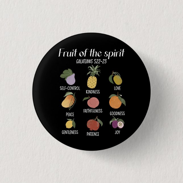 Fruit Of The Spirit Christian Faith Jesus God Love 3 Cm Round Badge (Front)