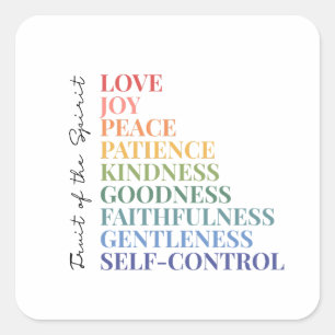 Fruit of the Spirit Galatians 5:22-23 Square Sticker