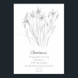 Fruit of the Spirit Galatians 5:22 Scripture  Poster<br><div class="desc">Inspired by the Fruit of the Spirit from the Bible book of Galatians 5:22-23. This poster features Gentleness and a related scripture from the book of Psalm 23:6 and decorated with Star of Bethlehem flowers hand drawn with pencil. When we honour the Fruit of the Spirit, it shows the Holy...</div>