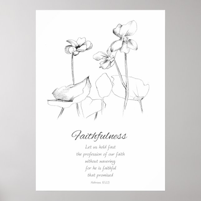 Fruit of the Spirit Hebrews 10:23 Bible Scripture  Poster (Front)