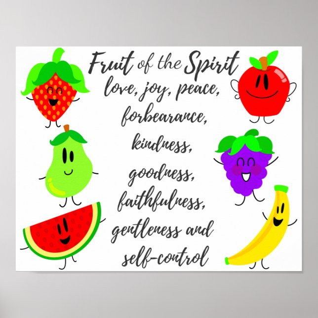 Fruit of the Spirit Kids Wall Art Christian Print  (Front)
