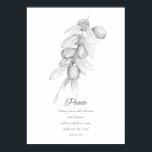 Fruit of the Spirit Peace Olive Branch Scripture Poster<br><div class="desc">Inspired by the Fruit of the Spirit from the Bible book of Galatians 5:22-23. This poster features Peace and a related scripture from the book of Hebrews 12:14 and decorated with an olive branch hand drawn with pencil. When we honour the Fruit of the Spirit, it shows the Holy Spirit...</div>