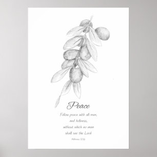 Fruit of the Spirit Peace Olive Branch Scripture Poster