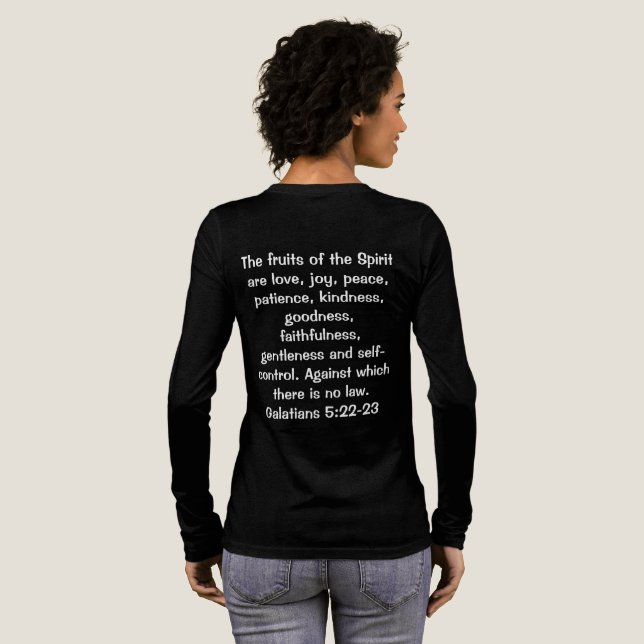 fruit of the spirit peace on blk long sleeve. Tri-Blend shirt (Full Back)