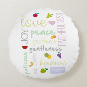 fruit of the spirit round cushion