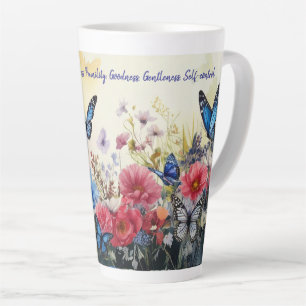 Fruit of the Spirit with Butterflies and Flowers Latte Mug