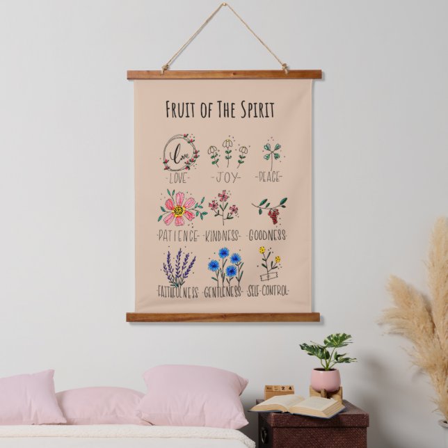 Fruit of the Spirit Wood Topped Wall Tapestry (Bedroom)
