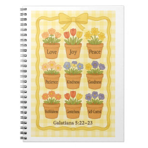 Fruit of the Spirit yellow flower pots  Notebook