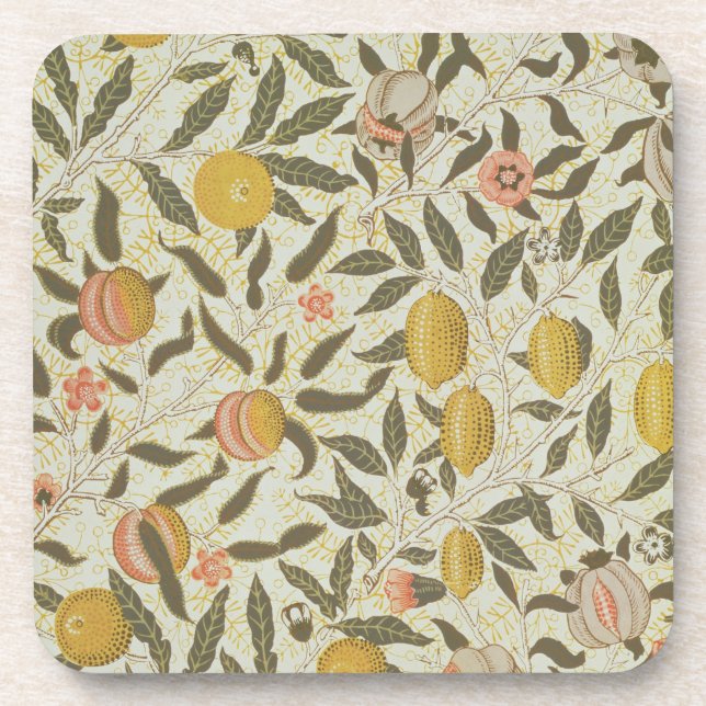 Fruit or Pomegranate wallpaper design Coaster (Front)