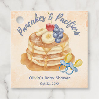 Fruit Pancakes & Pacifiers Gingham Baby Shower Favour Tags