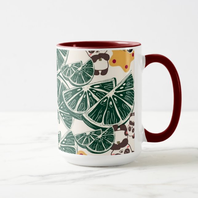 Fruit Panda Mug - Whimsical Nature Design (Right)