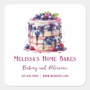 Fruit Patisserie Bakery Product Square Sticker
