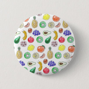 Fruit pattern 6 cm round badge
