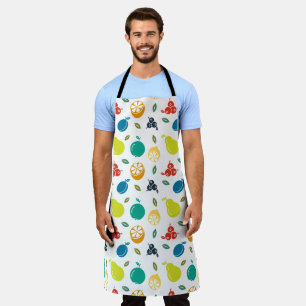 Fruit Pattern, Plum, Orange, Lemon, Pear, Apple Apron