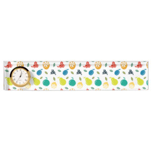 Fruit Pattern, Plum, Orange, Lemon, Pear, Apple Nameplate