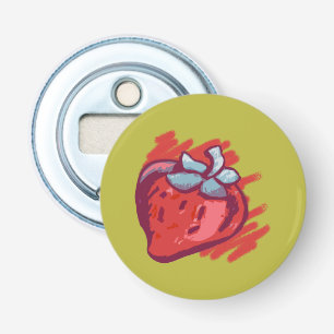 Fruit Pattern Strawberries on gold Party Stuff Bottle Opener
