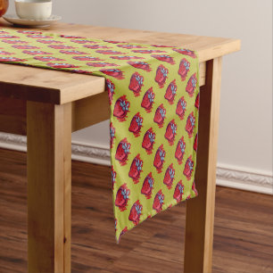 Fruit Pattern Strawberries on gold Party Stuff Short Table Runner
