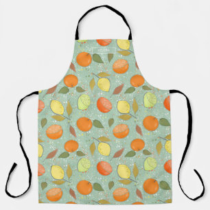 Fruit pattern with lemons, oranges apron