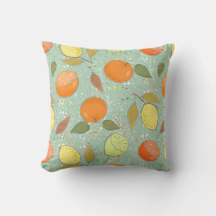 Fruit pattern with lemons, oranges cushion