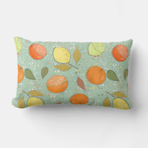 Fruit pattern with lemons, oranges lumbar cushion