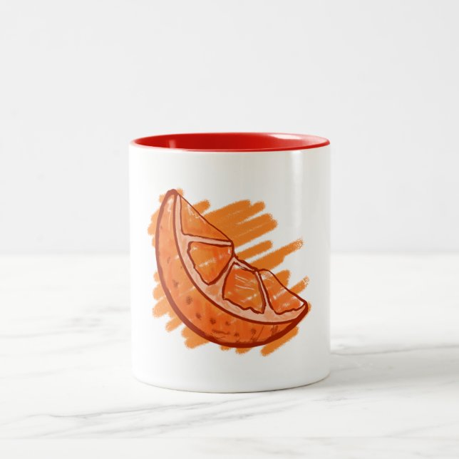 Fruit Patterns Blood Orange Gifts Two-Tone Coffee Mug (Center)