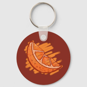 Fruit Patterns Blood Orange Key Ring