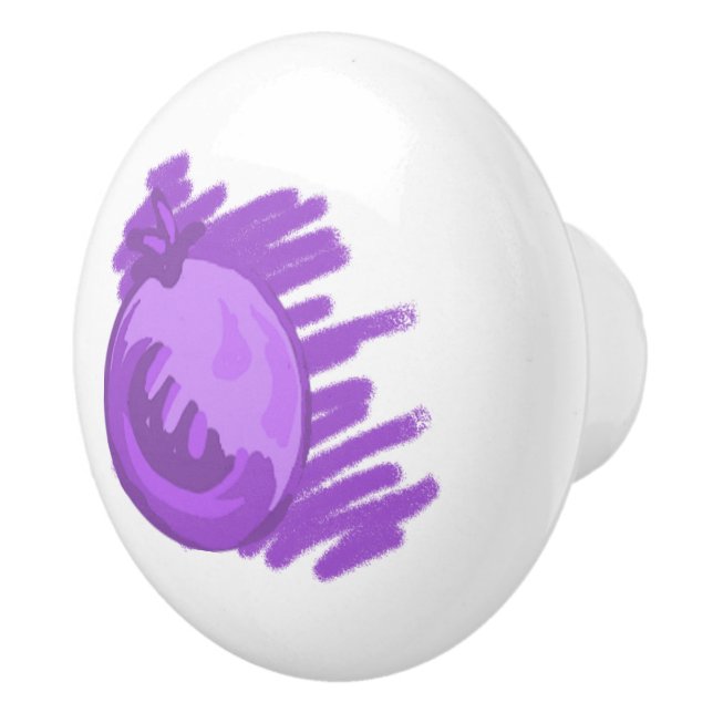 Fruit Patterns Blueberries and Cream Ceramic Knob (Right)