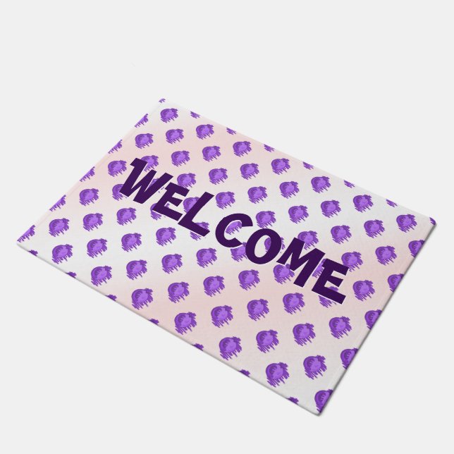 Fruit Patterns Blueberries and Cream Doormat (Angled)