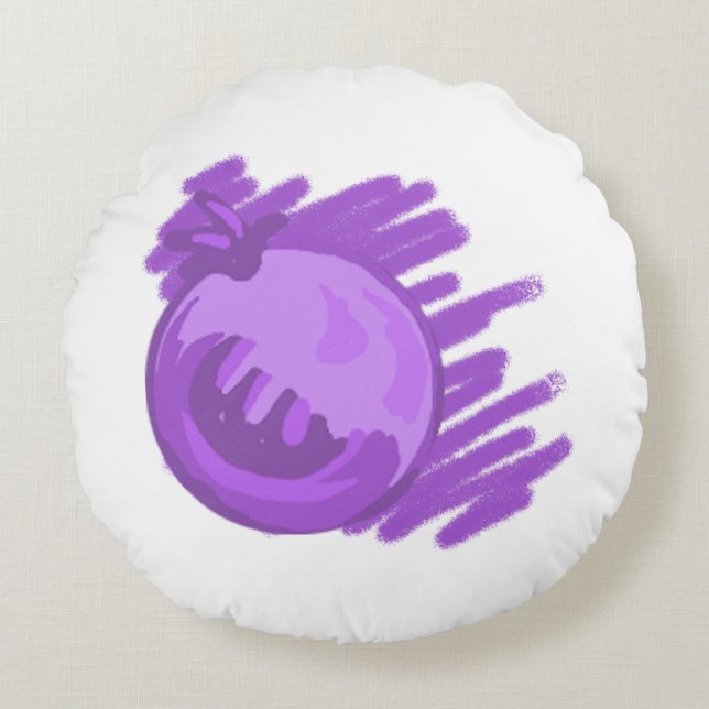 Fruit Patterns Blueberries and Cream Round Cushion (Front)