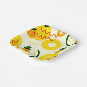 Fruit patterns: Pineapple, orange, and lemon Paper Plate