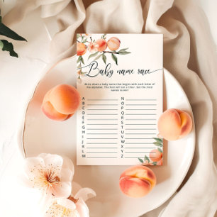 Fruit peach baby name race baby shower game
