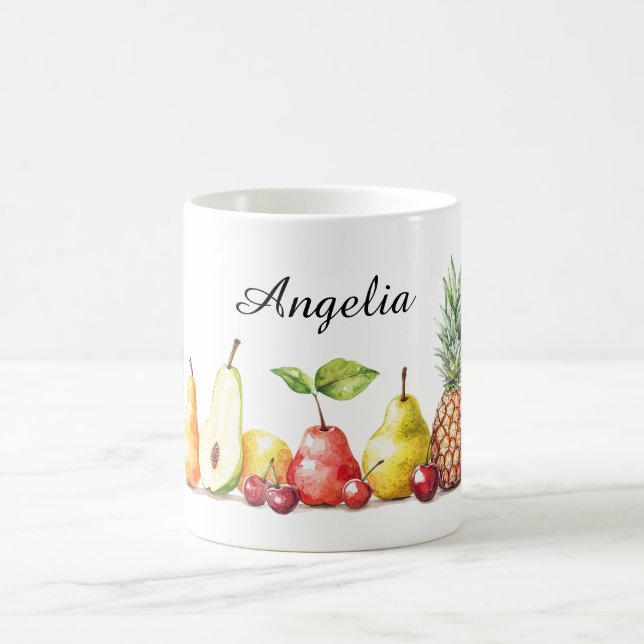 Fruit Pears Cherries Pineapple Coffee Mug (Center)
