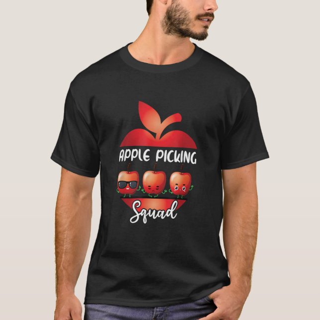 Fruit Picker Farmer Harvest Season Funny Apple Pic T-Shirt (Front)