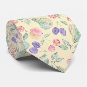 Fruit plum pear apples apples cherry stylish color tie