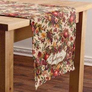 Fruit Pomegranate Heirloom Thanksgiving Short Table Runner