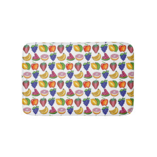 Fruit Print Strawberry Watermelon Banana Grapes Bath Mat