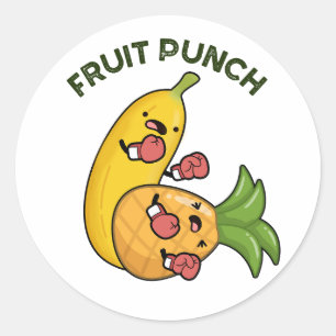 Fruit Punch Funny Drink Pun  Classic Round Sticker