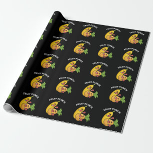 Fruit Punch Funny Drink Pun Dark BG Wrapping Paper