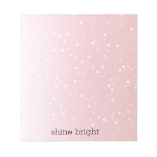 Fruit Punch Pink Ombre White Bokeh Confetti Dots Notepad