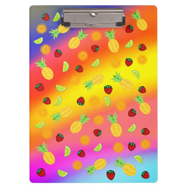 Fruit Rainbow with Orange Strawberry Lime Clipboard (Front)