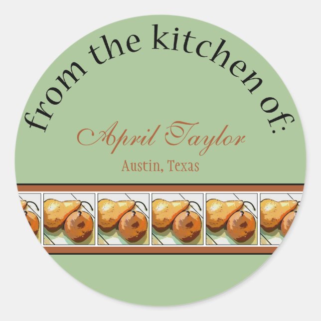 Fruit Recipes for Pear Lovers Gift Stickers (Front)