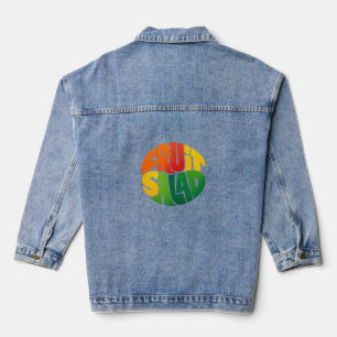 FRUIT SALAD – Bold Circular Typography Design Denim Jacket