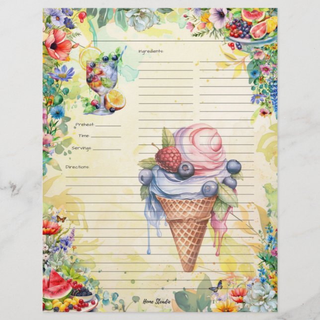 Fruit Salad Full Recipe Page (Front)