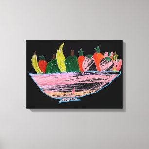 Fruit Salad funny cartoon art Canvas Print