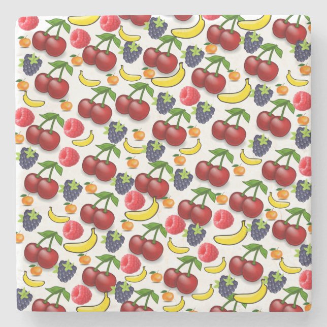 Fruit Salad Marble Stone Coaster (Front)