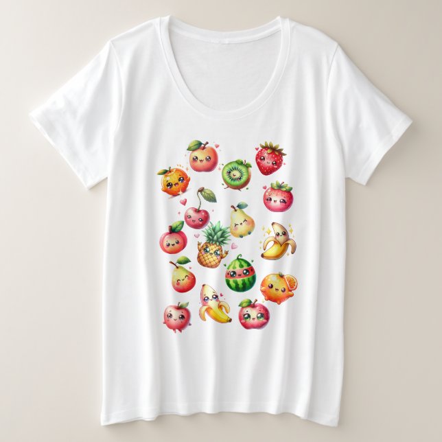 Fruit Salad Plus Size T-Shirt (Design Front)