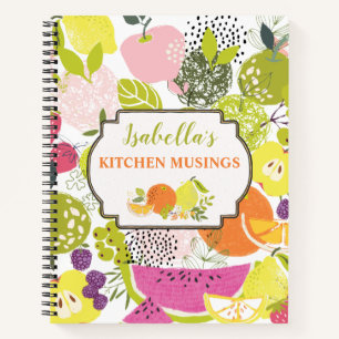 Fruit salad; summer fruit collage notebook