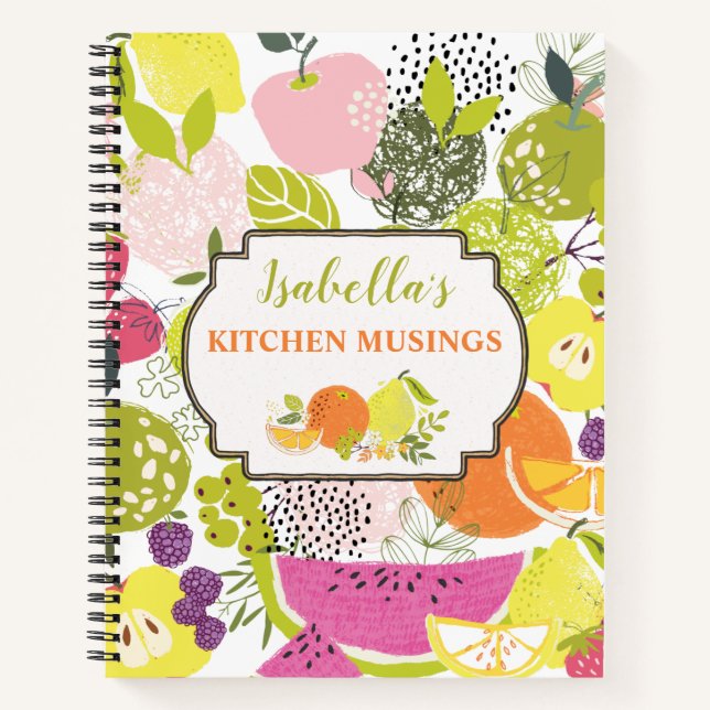 Fruit salad; summer fruit collage  notebook (Front)