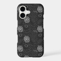 Fruit seamless pattern black and white Tropical